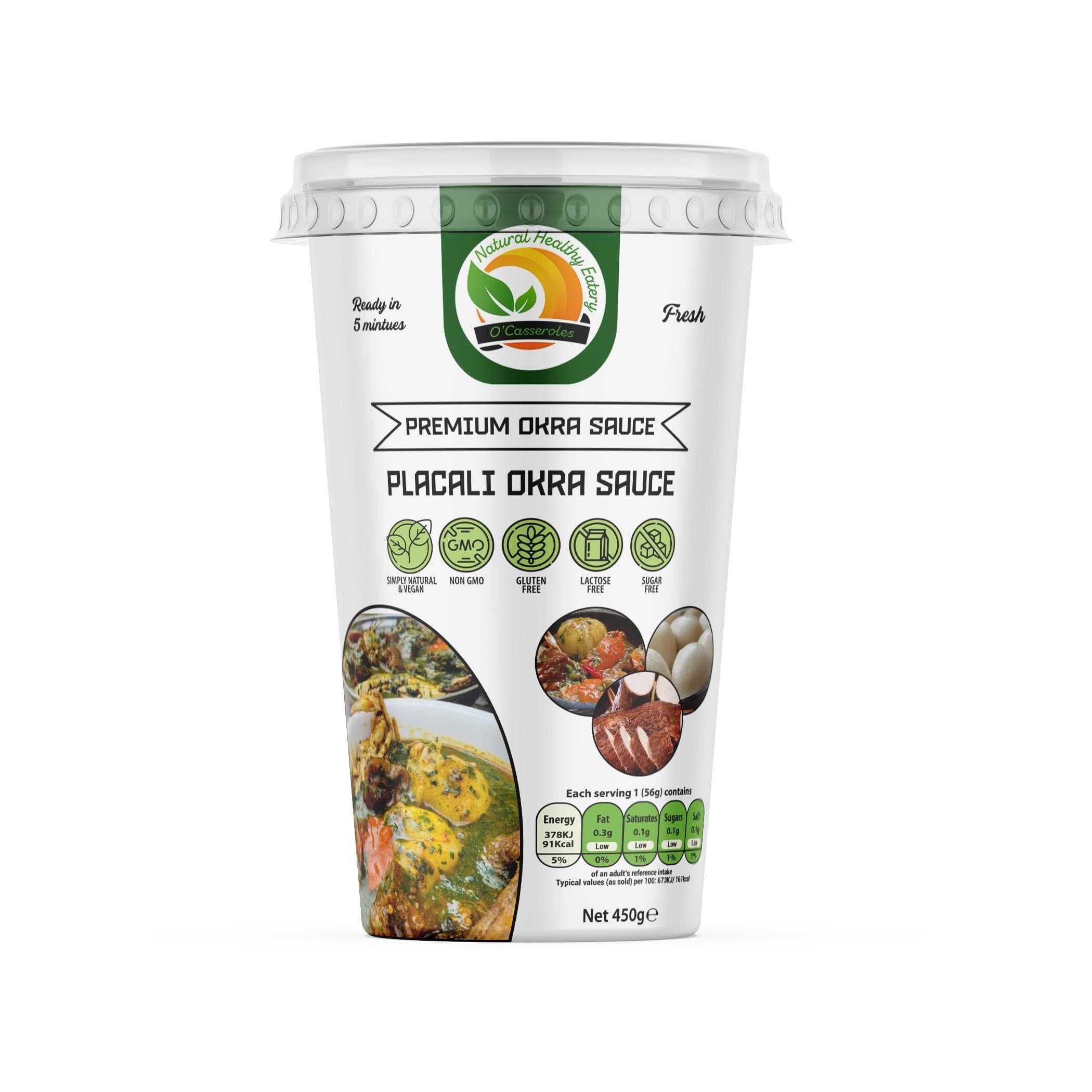 Tub of Placali Okra Sauce, net 450g